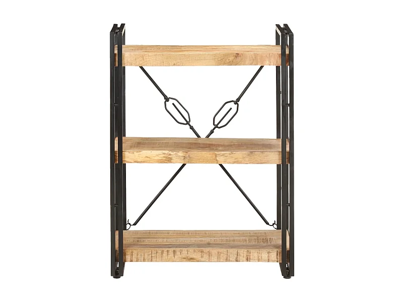 Yoan  Bibliothèque à 3 niveaux 60x30x80 cm Bois de manguier massif
