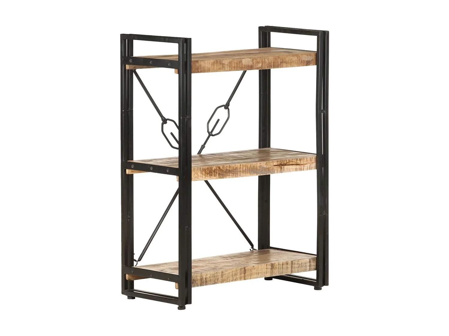 Yoan  Bibliothèque à 3 niveaux 60x30x80 cm Bois de manguier massif