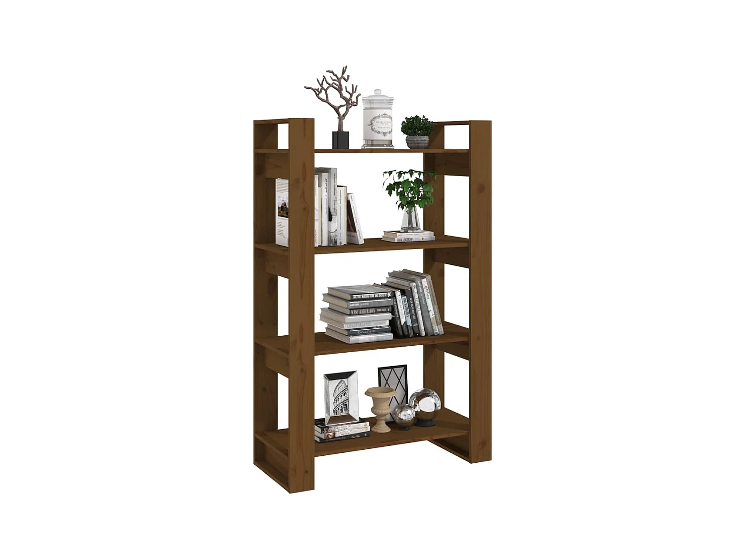 Orven  Bibliothèque/Cloison Marron miel 80x35x125 cm Bois massif