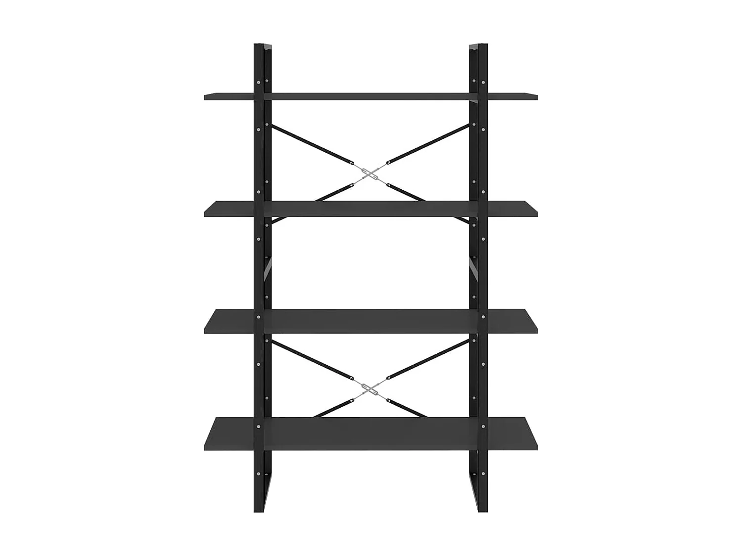 Gitana  Bibliothèque à 4 niveaux gris 100x30x140 cm bois d'ingénierie