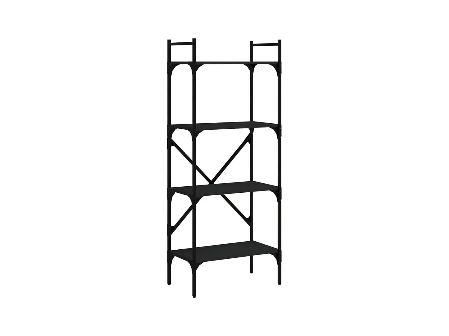 Fredrikstad  Bibliothèque à 4 niveaux noir 56x31,5x138,5cm bois d'ingénierie