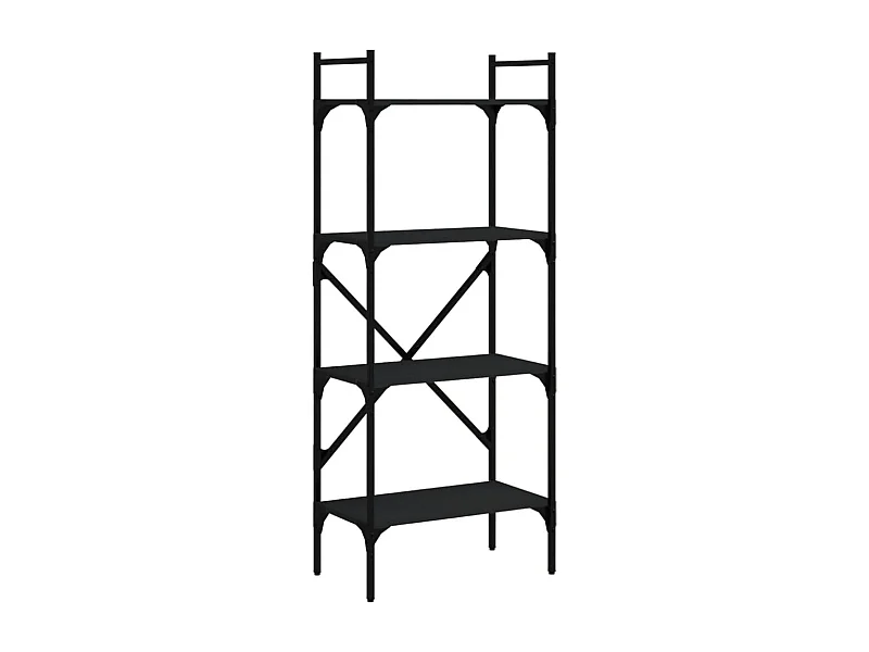 Fredrikstad  Boekenkast 4-laags 56x31,5x138,5 cm bewerkt hout zwart