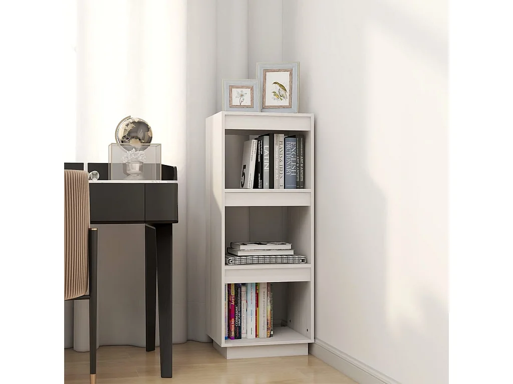 Alisha  Bibliothèque/Séparateur de pièce blanc 40x35x103 cm pin massif