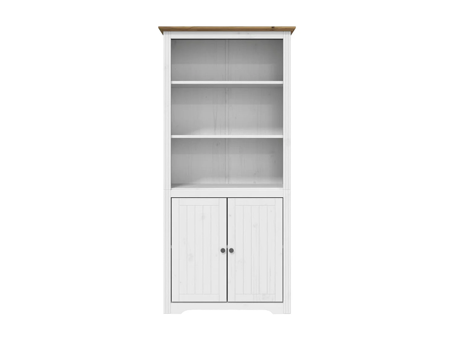 Claddaghduff  Bibliothèque BODO blanc and marron 82x40x173 cm bois massif pin