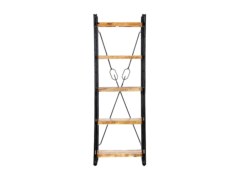 Yoan  Boekenkast met 5 schappen 60x30x180 cm massief mangohout