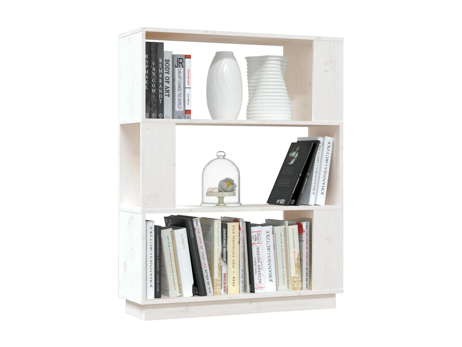 Ilpo  Bibliothèque/Séparateur de pièce Blanc 80x25x101 cm Pin massif