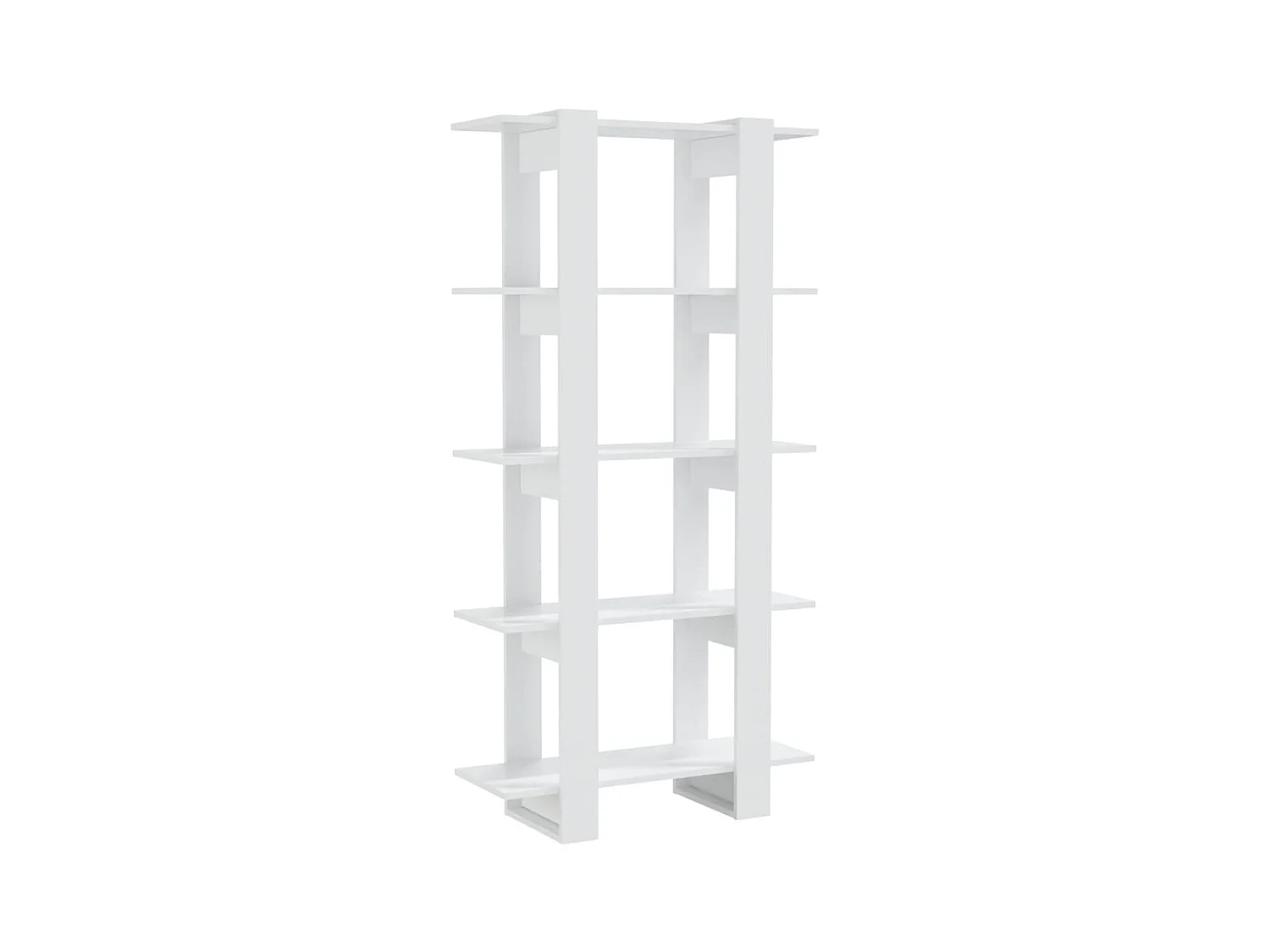 Igdir  Bibliothèque/Séparateur de pièce Blanc brillant 80x30x160 cm