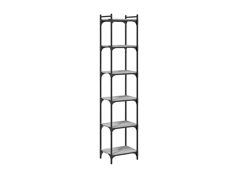 Lars  Bibliothèque à 6 niveaux sonoma gris 40x30x188 cm