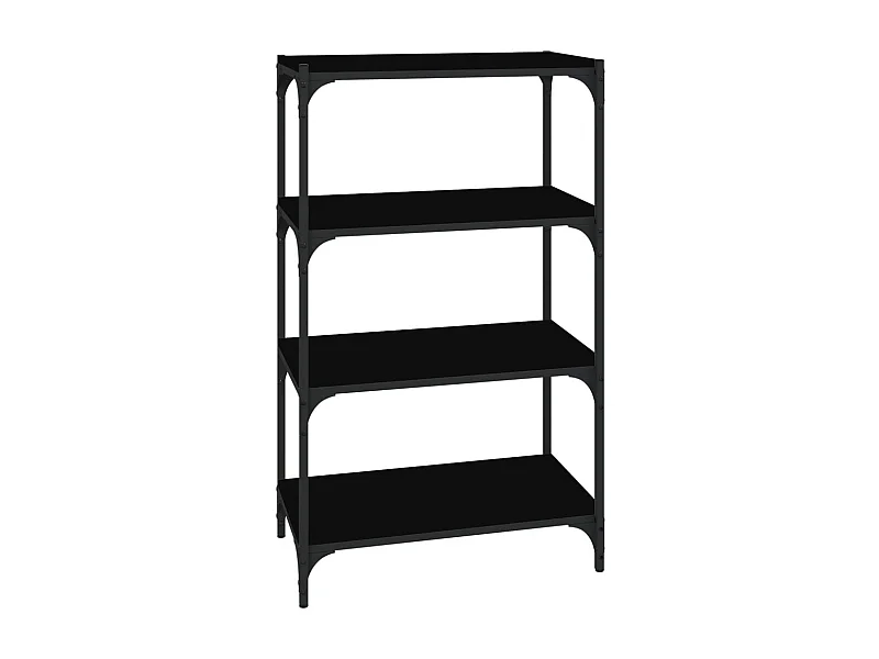 Ventura  Bibliothèque Noir 60x33x100 cm Bois d'ingénierie et acier