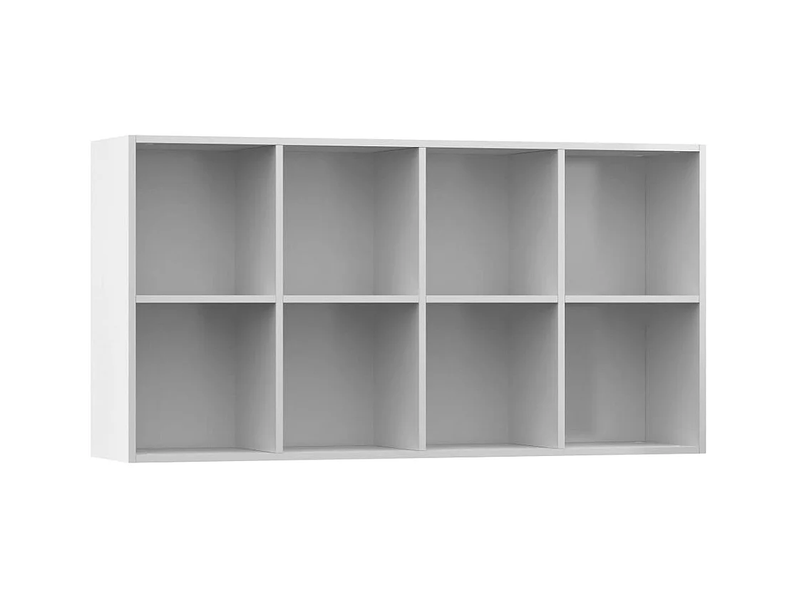 Prolenta Premium -  Boekenkast/dressoir 66x30x130 cm bewerkt hout hoogglans wit