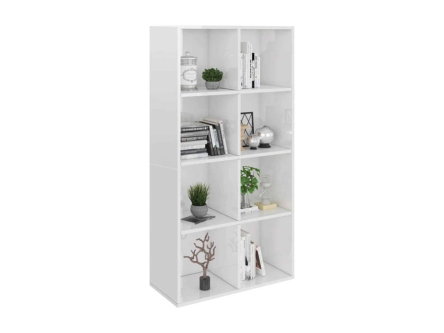 Prolenta Premium -  Bibliothèque/Buffet Blanc brillant 66x30x130 cm Bois ingénierie