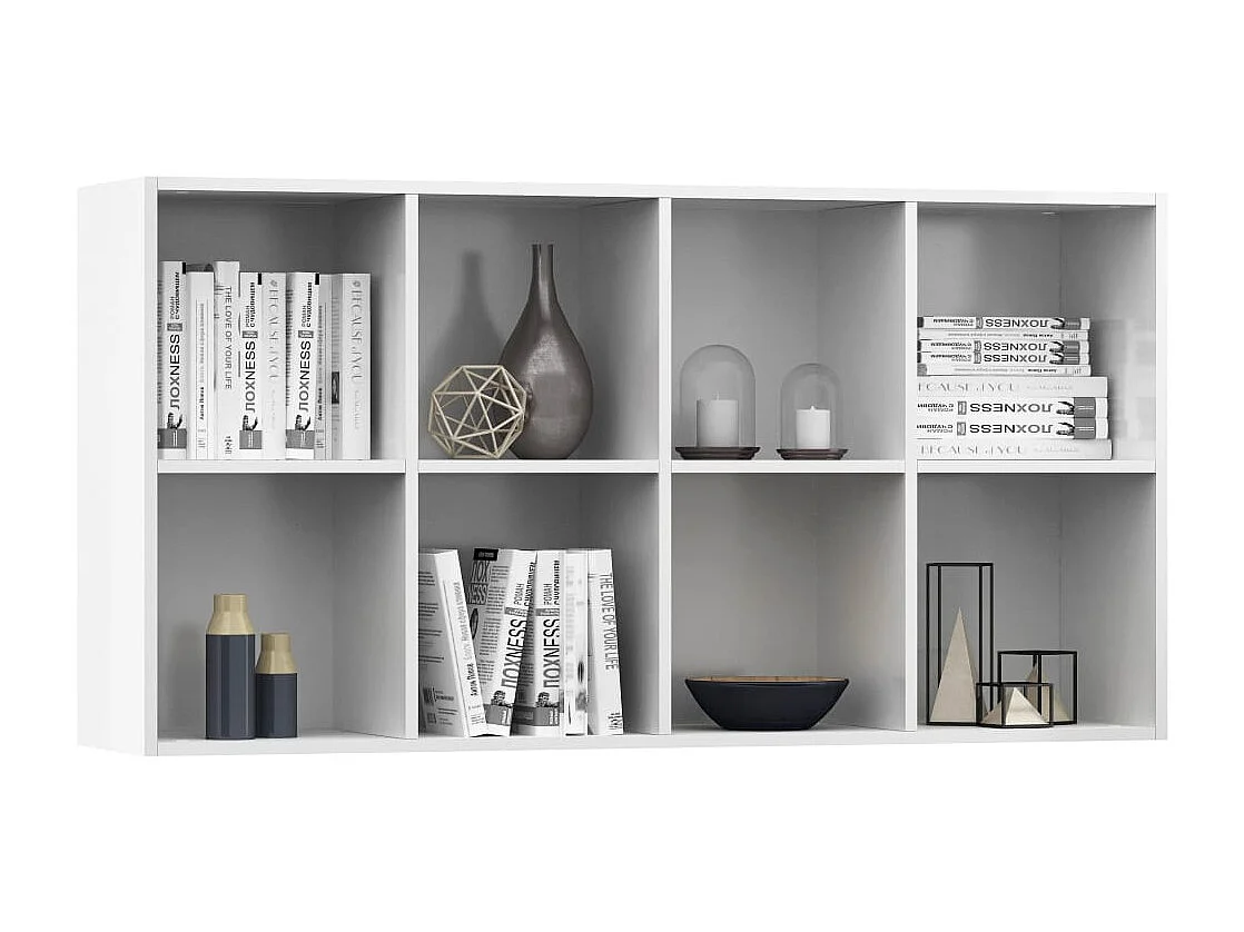 Prolenta Premium -  Bibliothèque/Buffet Blanc brillant 66x30x130 cm Bois ingénierie