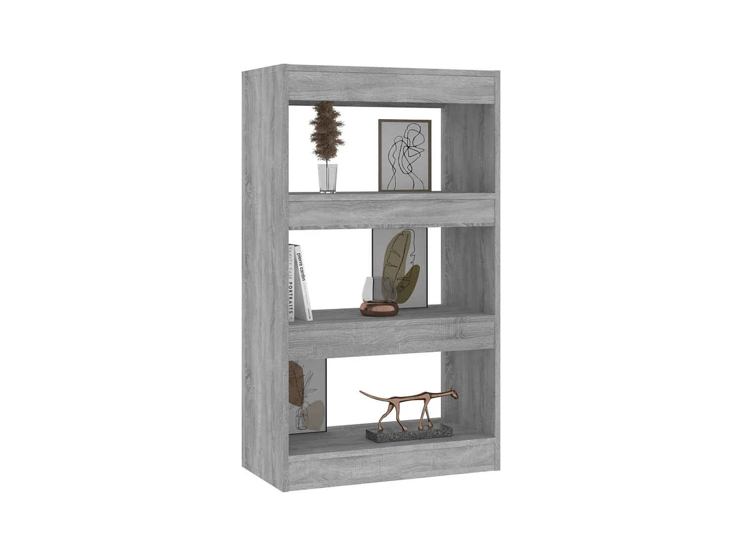 Qarlon  Bibliothèque/Séparateur de pièce Sonoma gris Bois d'ingénierie