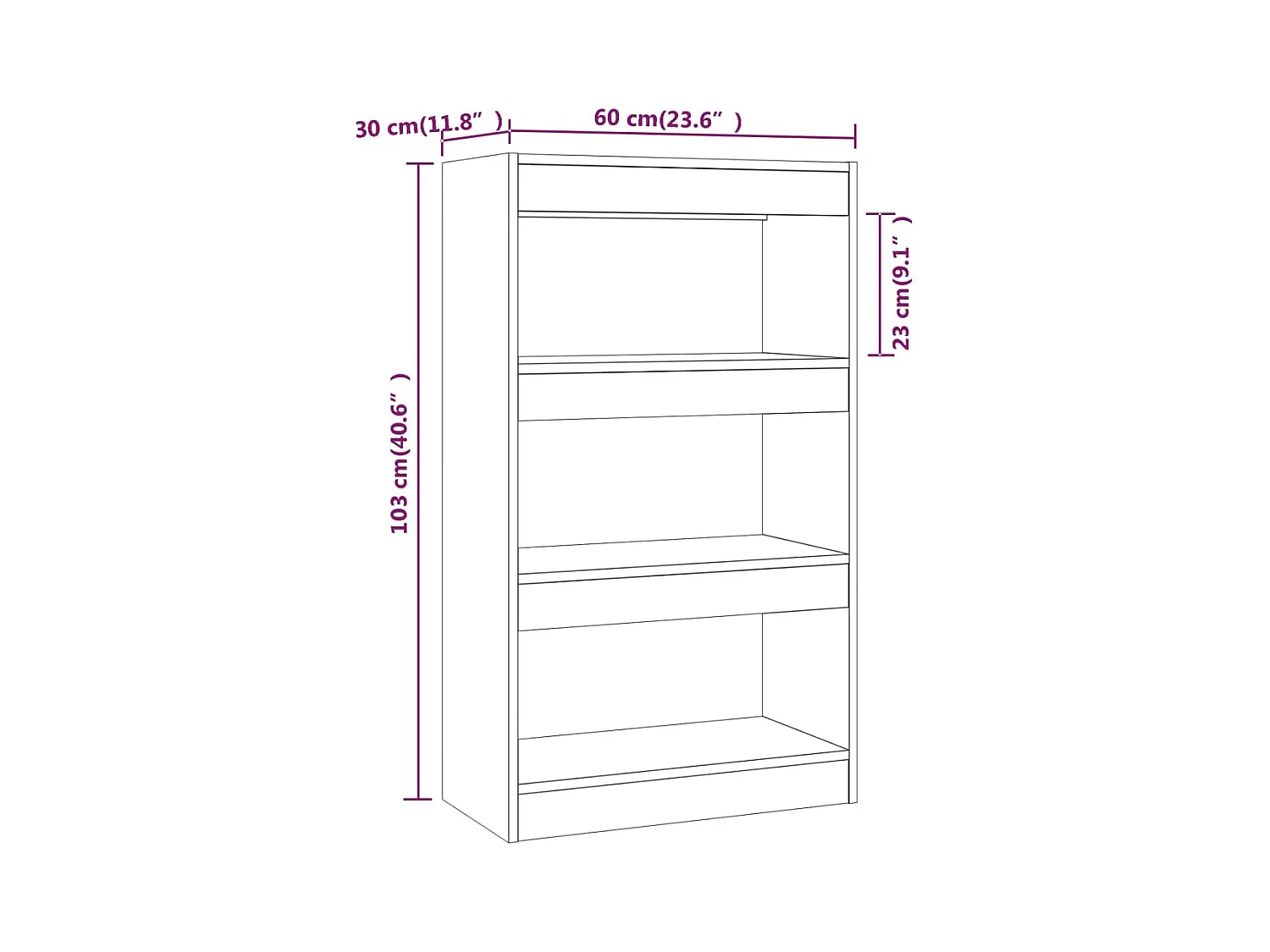 Qarlon  Bibliothèque/Séparateur de pièce Sonoma gris Bois d'ingénierie