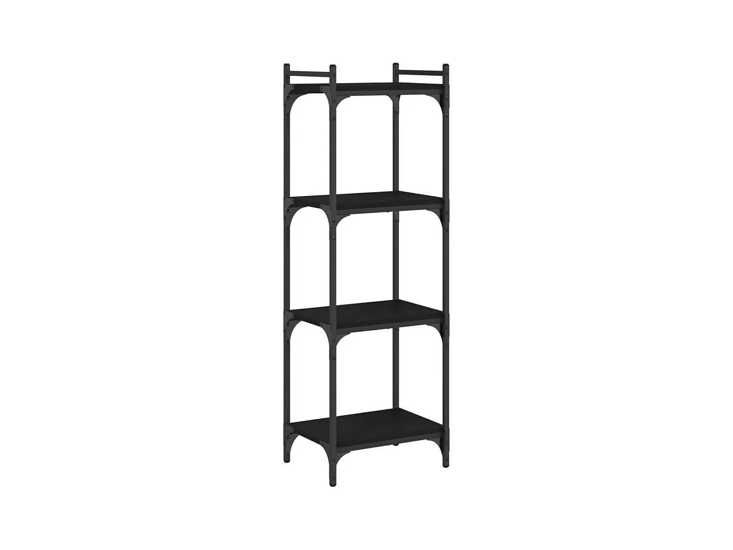 Lars  Boekenkast 4-laags 40x30x120 cm bewerkt hout zwart