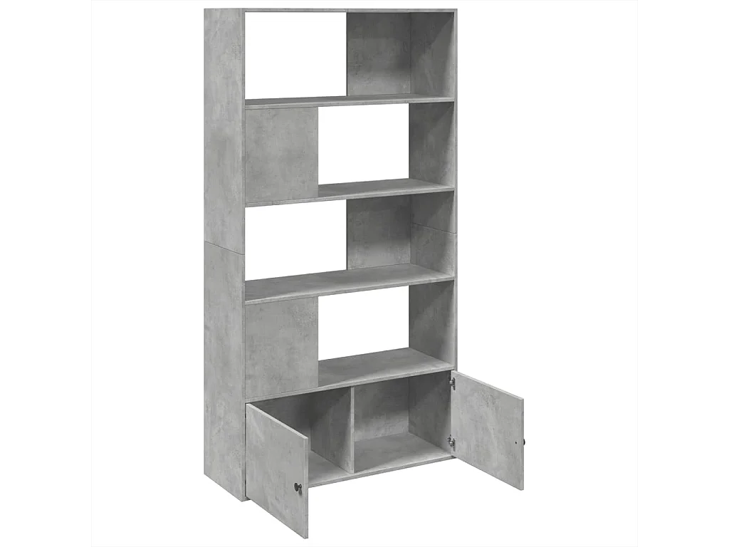 Allentown  Bibliothèque gris béton 100x36x189 cm bois d'ingénierie