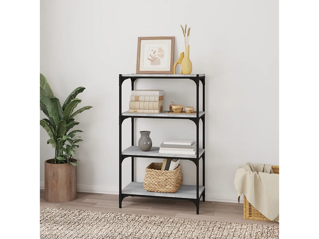 Ventura  Bibliothèque Sonoma gris 60x33x100 cm Bois d'ingénierie acier