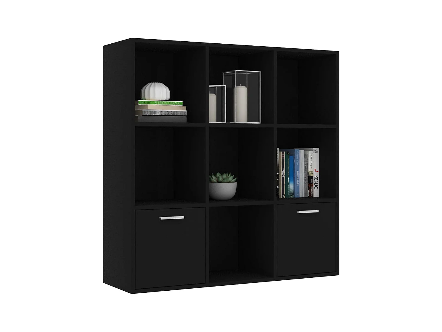 Clonakenny  Bibliothèque Noir 98x30x98 cm Bois d’ingénierie