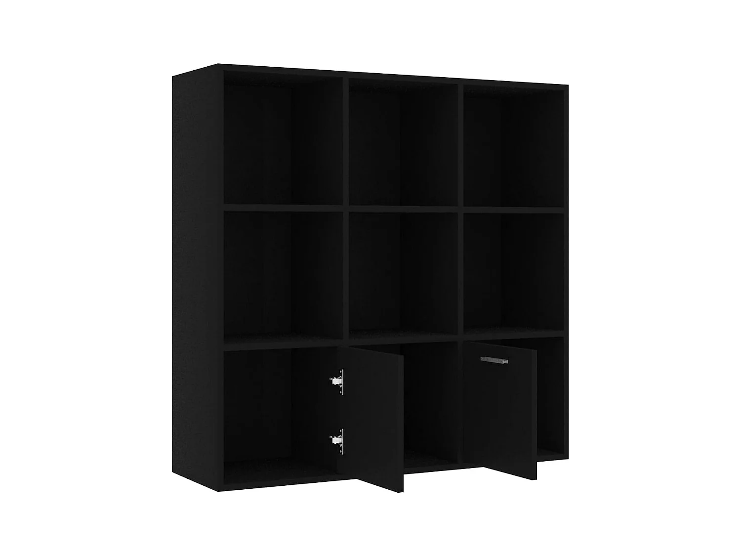 Clonakenny  Bibliothèque Noir 98x30x98 cm Bois d’ingénierie