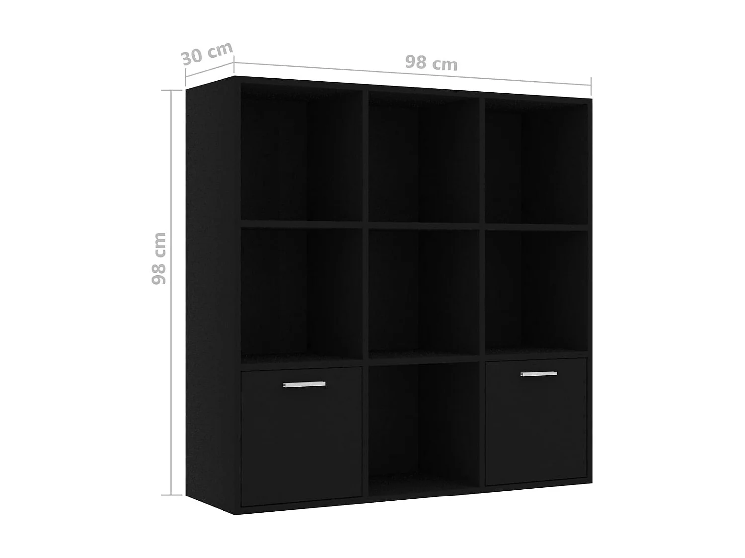 Clonakenny  Bibliothèque Noir 98x30x98 cm Bois d’ingénierie