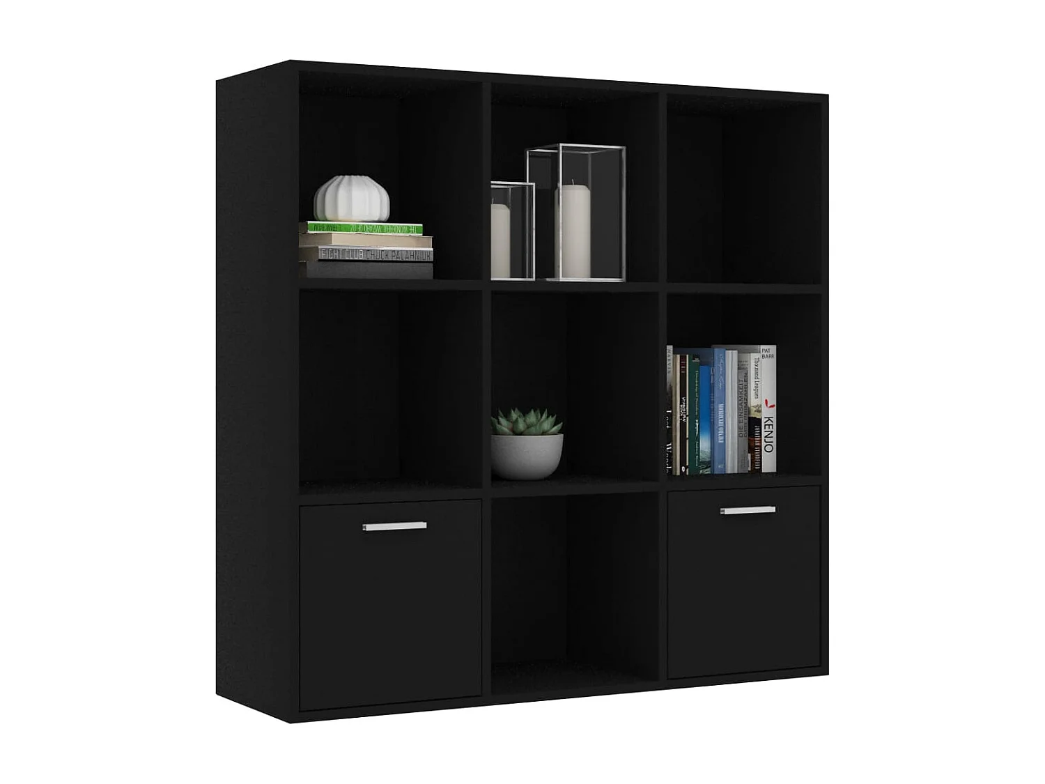 Clonakenny  Boekenkast 98x30x98 cm bewerkt hout zwart