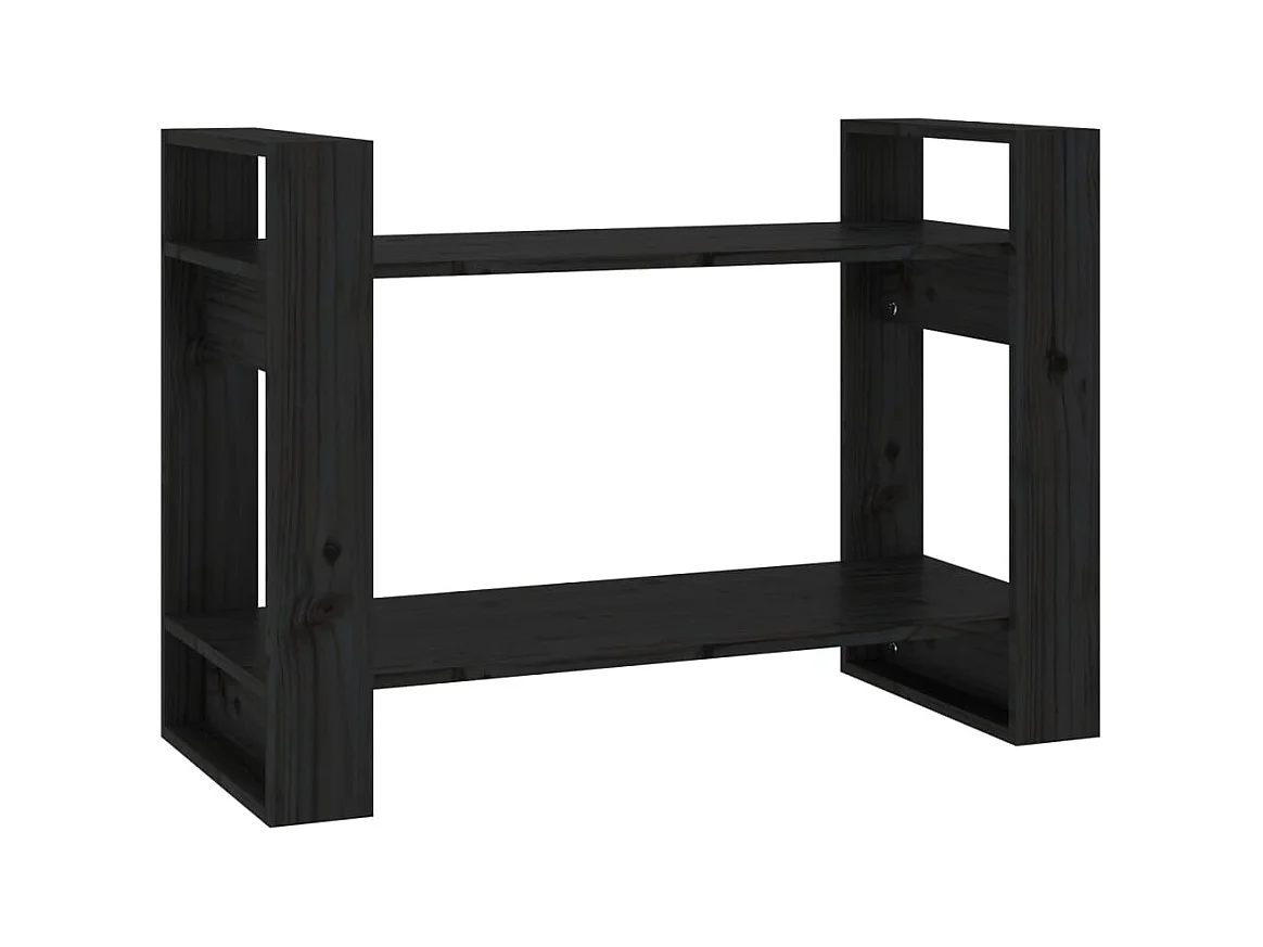 Jean-Jacques  Boekenkast/kamerscherm 80x35x56,5 cm massief grenenhout zwart
