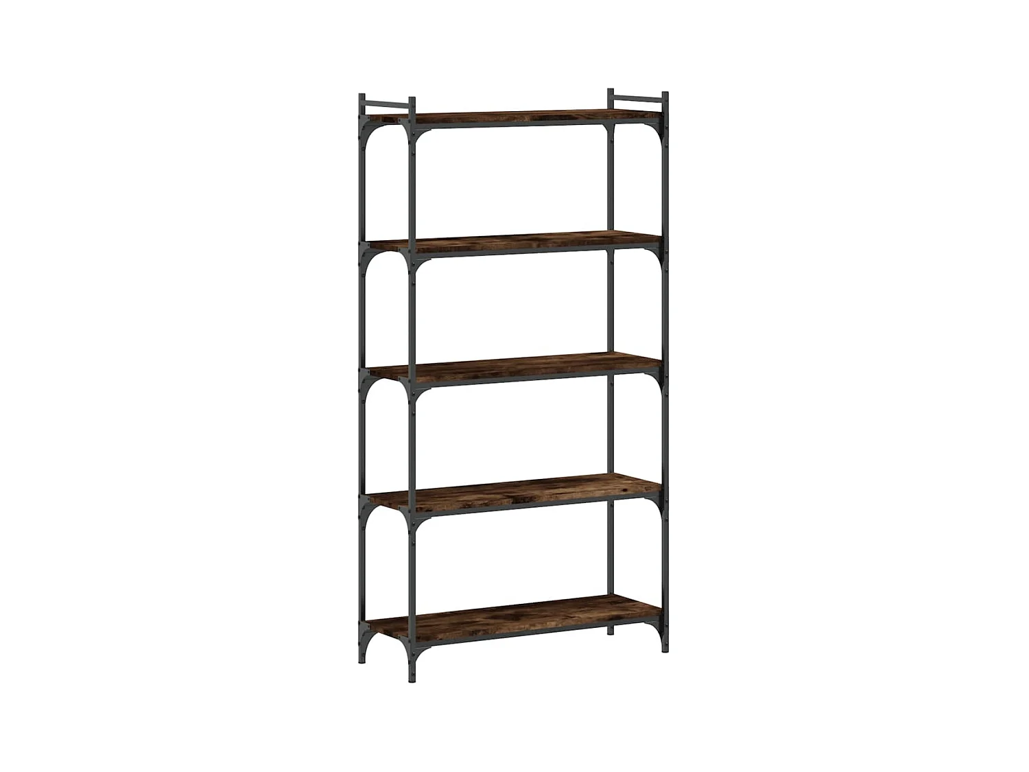 Lars  Bibliothèque 5 niveaux chêne fumé 80x30x154cm bois d'ingénierie