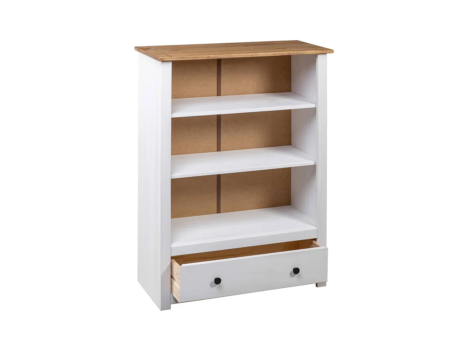 Dina  Boekenkast Panama Range 80x35x110 cm massief grenenhout wit