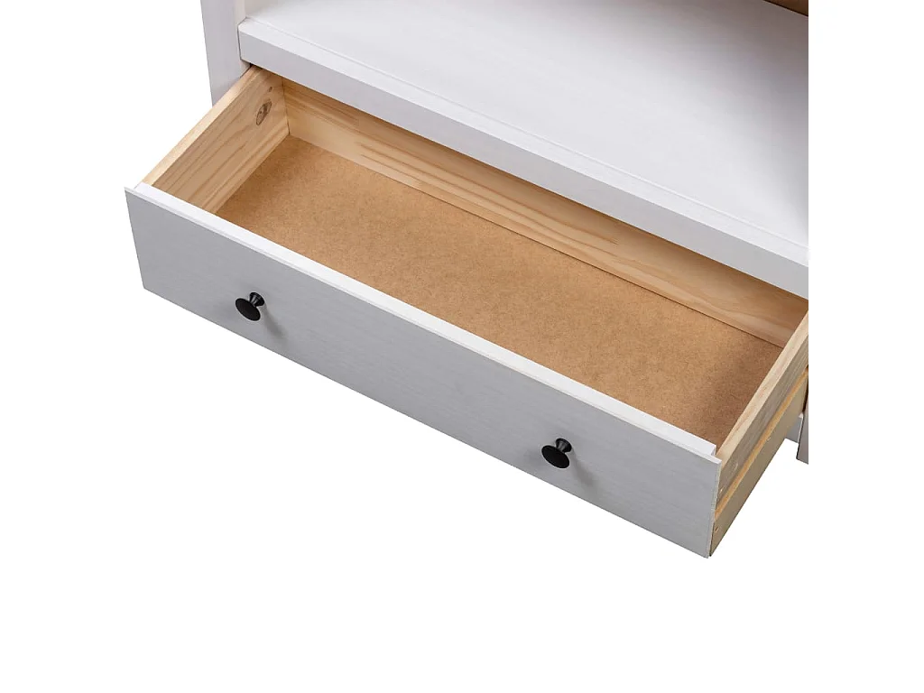 Dina  Bibliothèque Blanc 80x35x110 cm Pin massif Assortiment Panama