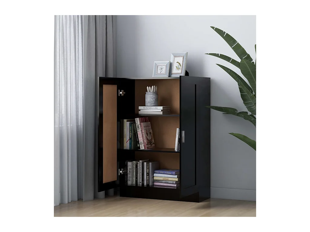 Krimpen aan den IJssel  Bibliothèque Noir 82,5x30,5x115 cm Bois d'ingénierie