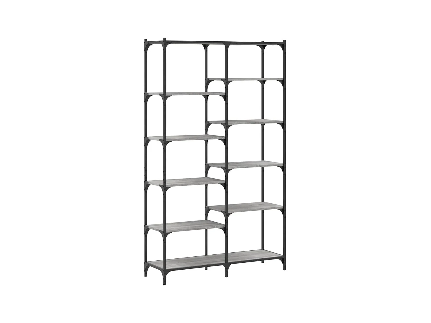 Ulrad  Estantería erro y madera ingeniería gris Sonoma 100x32x170 cm