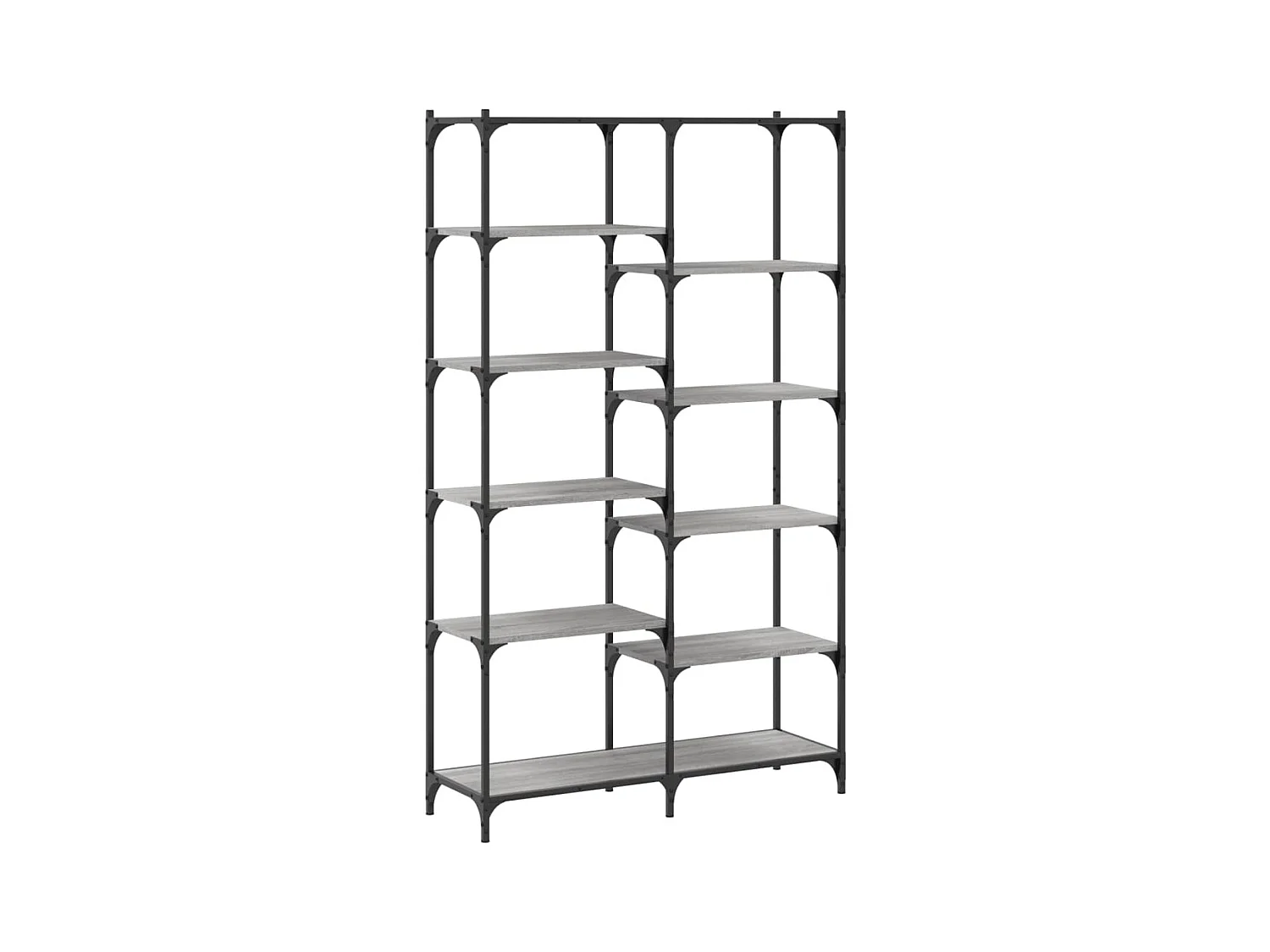 Ulrad  Estantería erro y madera ingeniería gris Sonoma 100x32x170 cm