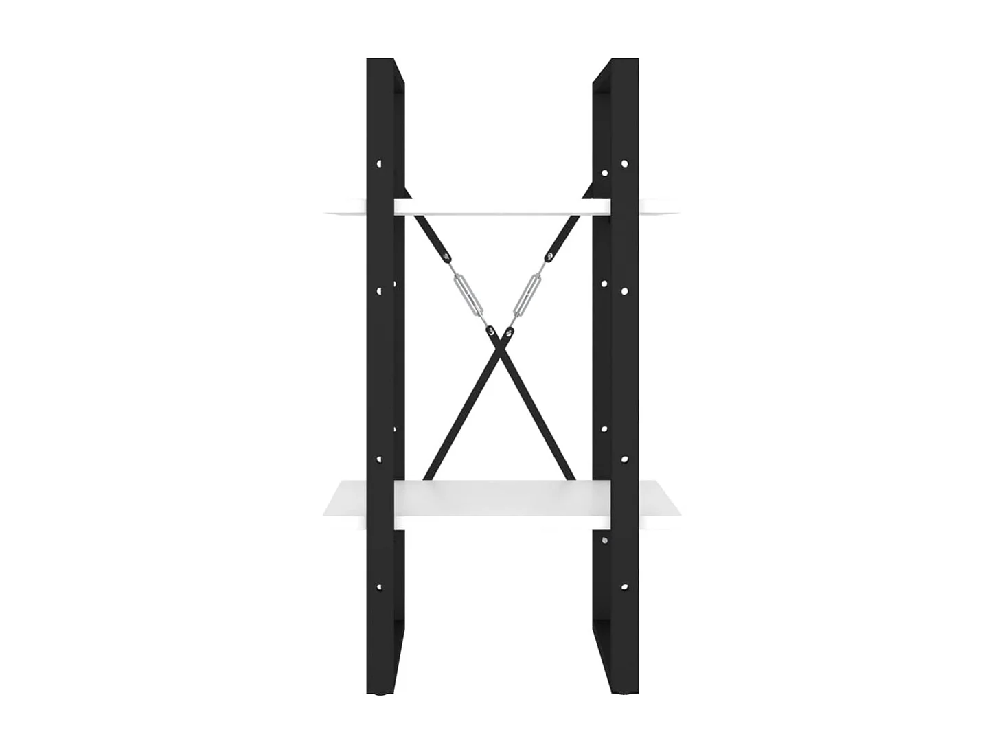 Bowling Green  Bibliothèque à 2 niveaux blanc 40x30x70 cm bois d'ingénierie