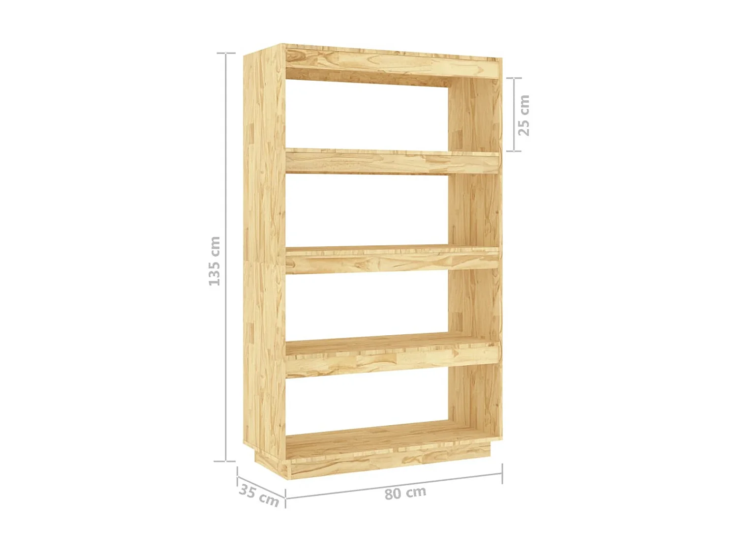 Alisha  Bibliothèque/Séparateur de pièce 80x35x135cm bois de pin massif