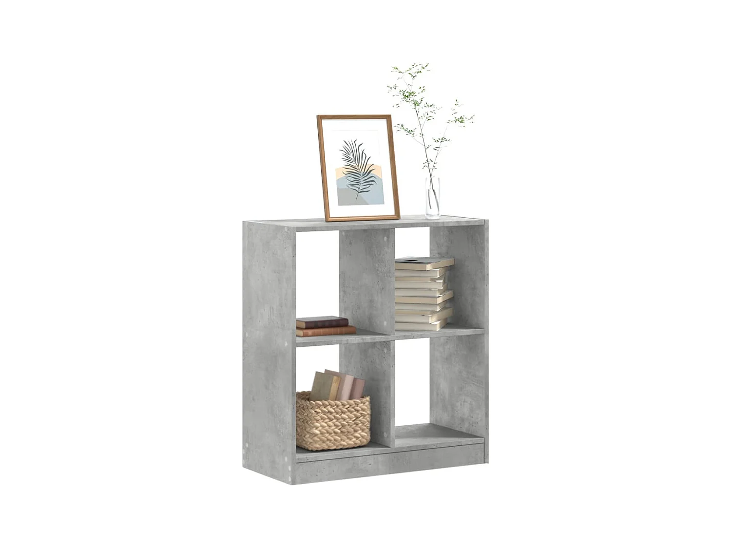 Zico  Estantería madera de ingeniería gris hormigón 68,5x32x75 cm