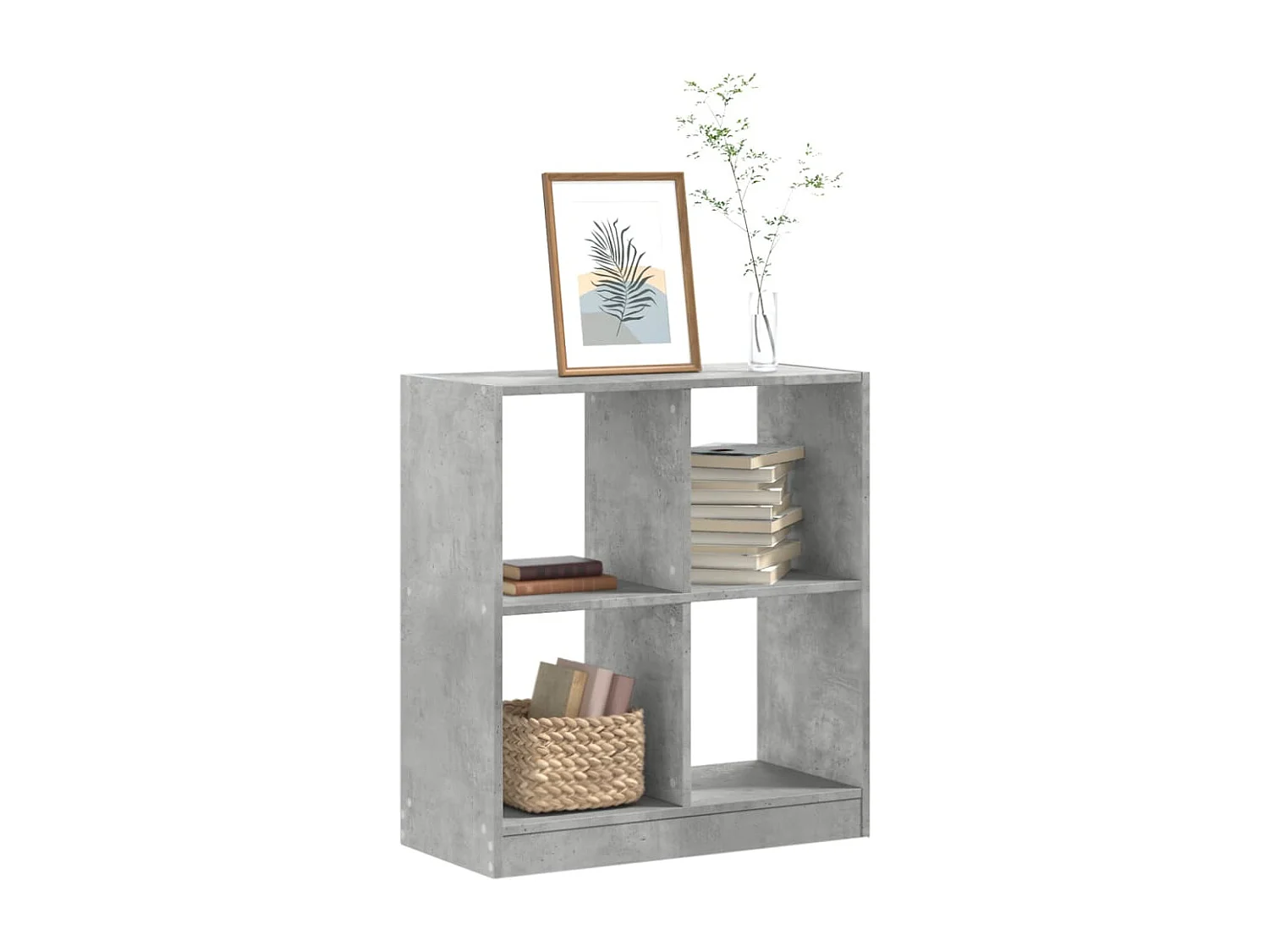 Zico  Bibliothèque gris béton 68,5x32x75 cm bois d'ingénierie