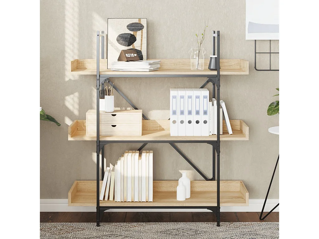 Vero Beach  Bibliothèque à 3 niveaux chêne sonoma 100x33x108,5 cm