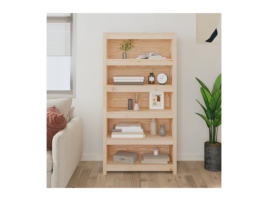 Laurens  Bibliothèque 80x35x154 cm Bois de pin massif