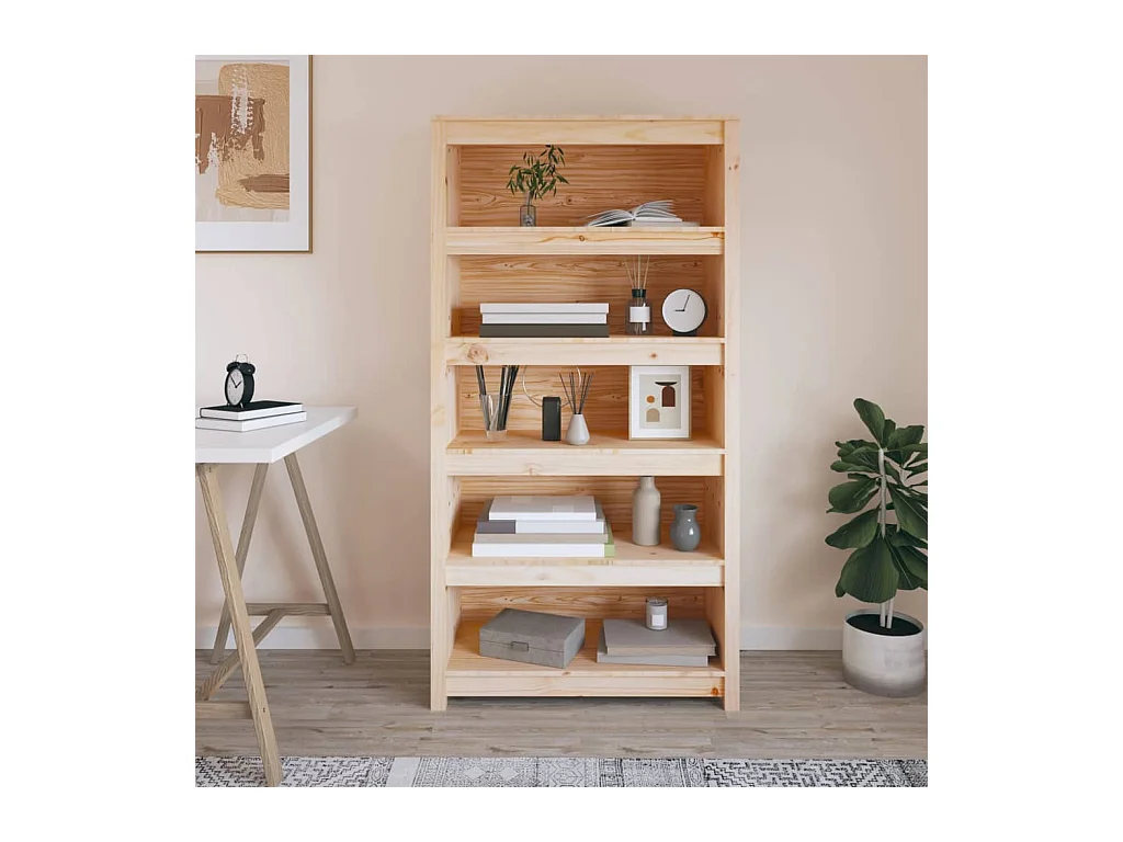 Laurens  Bibliothèque 80x35x154 cm Bois de pin massif