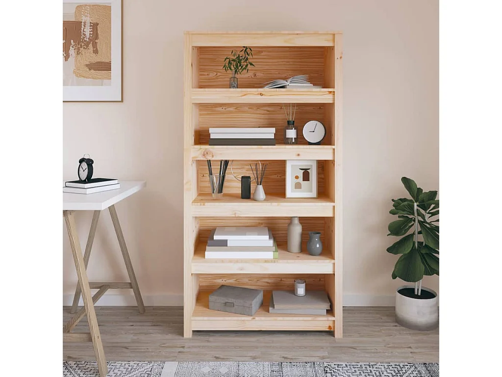 Laurens  Bibliothèque 80x35x154 cm Bois de pin massif