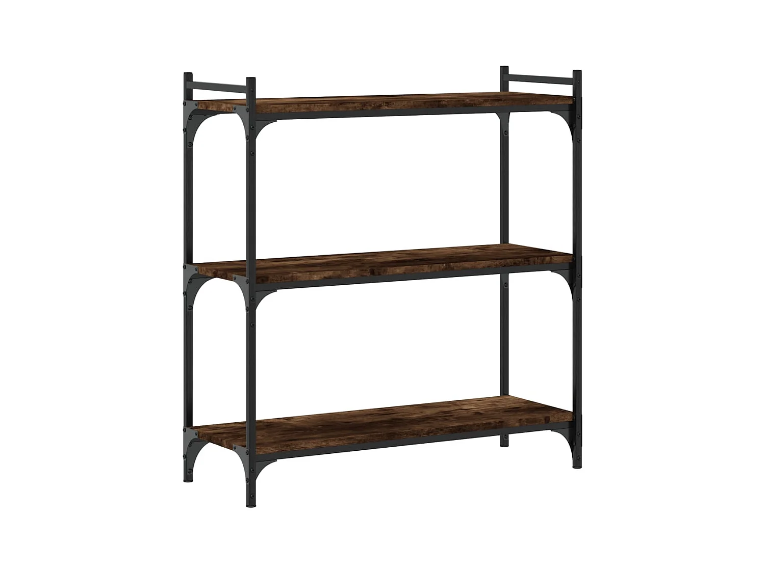 Lars  Bibliothèque 3 niveaux chêne fumé 80x30x86 cm bois d'ingénierie