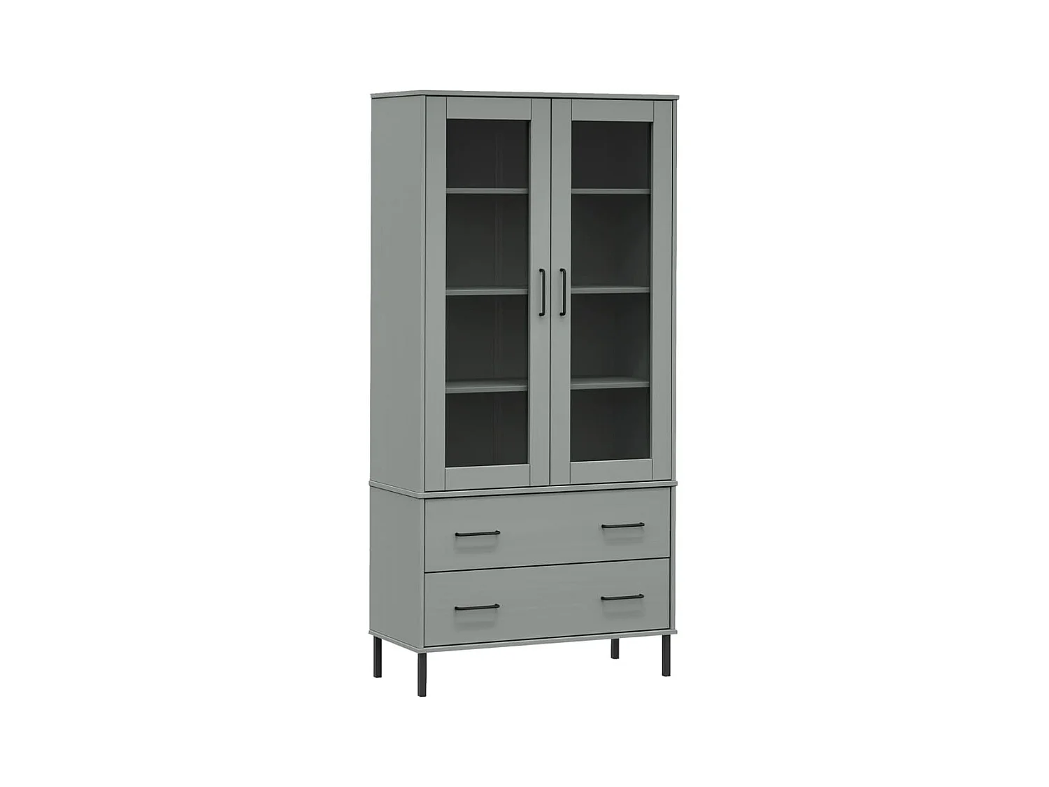 Paul-Roger  Bibliothèque avec pieds en métal Gris 85x35x172,5 cm Bois OSLO