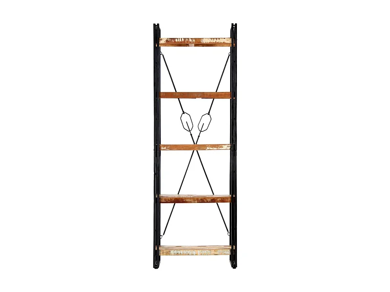 Yoan  Bibliothèque 5 niveaux 60x30x180 cm Bois solide de récupération