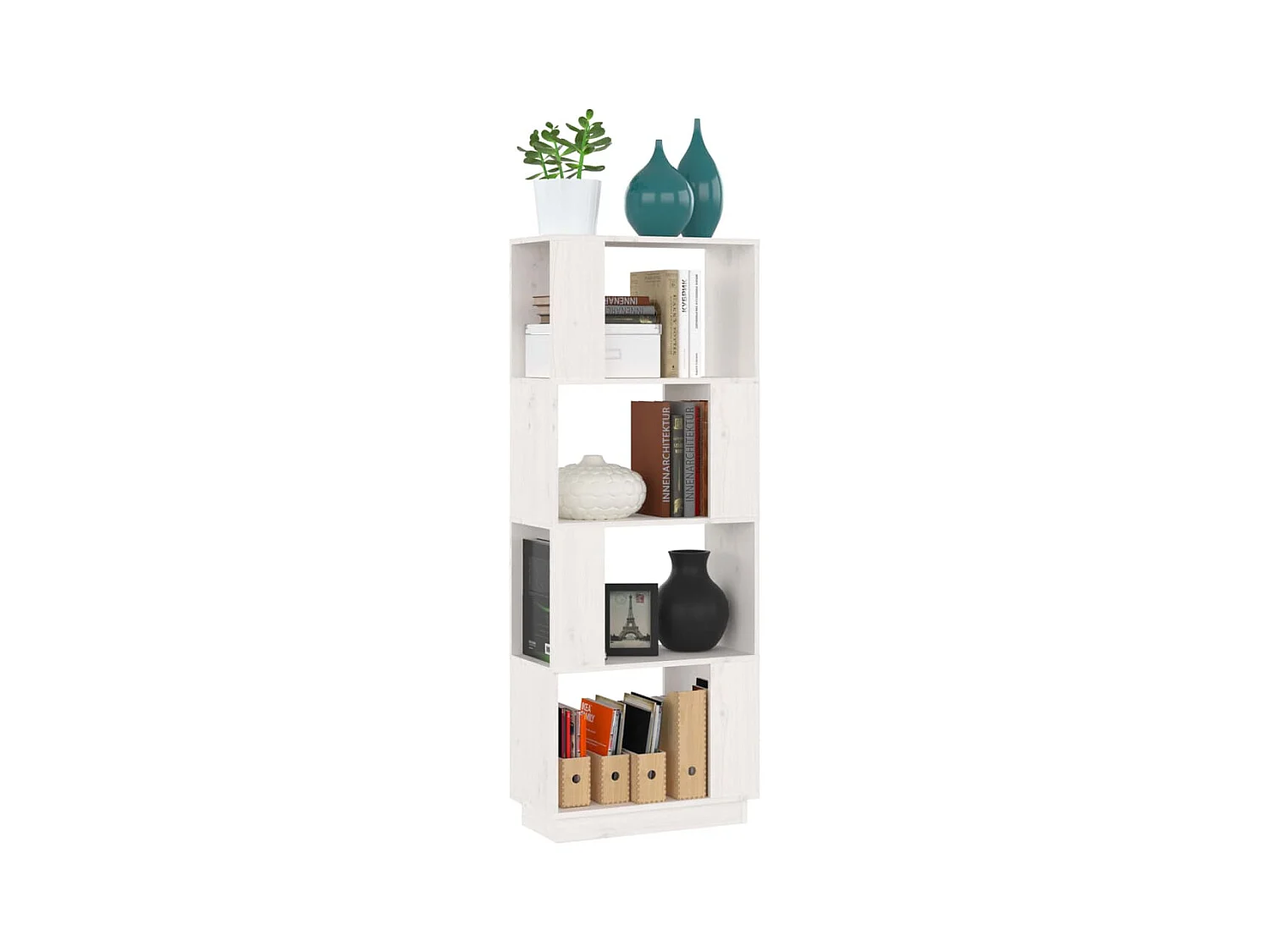 Ylvenor  Bibliothèque/Séparateur de pièce Blanc 51x25x132 cm Pin massif