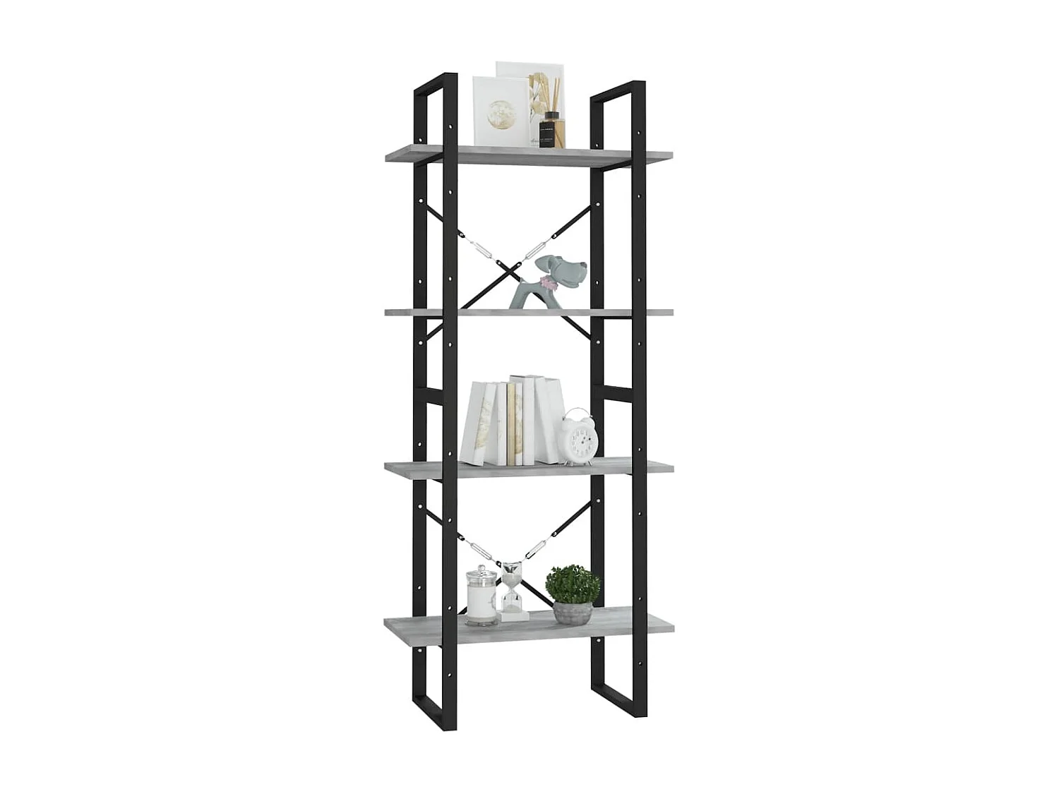 Roermond  Bibliothèque 4 niveaux Sonoma gris 60x30x140 cm