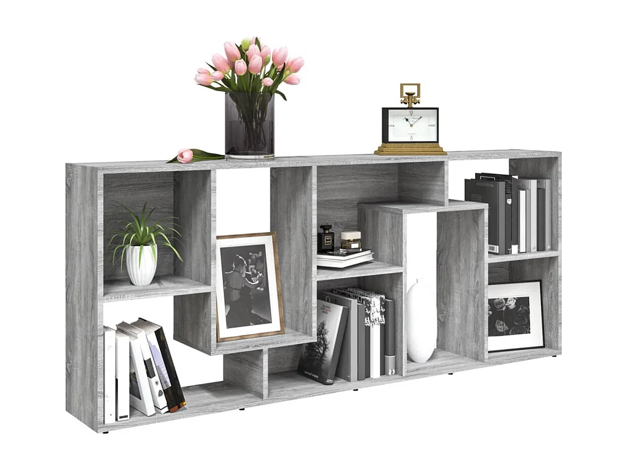 Burtonsville  Bibliothèque Sonoma gris 67x24x161 cm Bois d'ingénierie