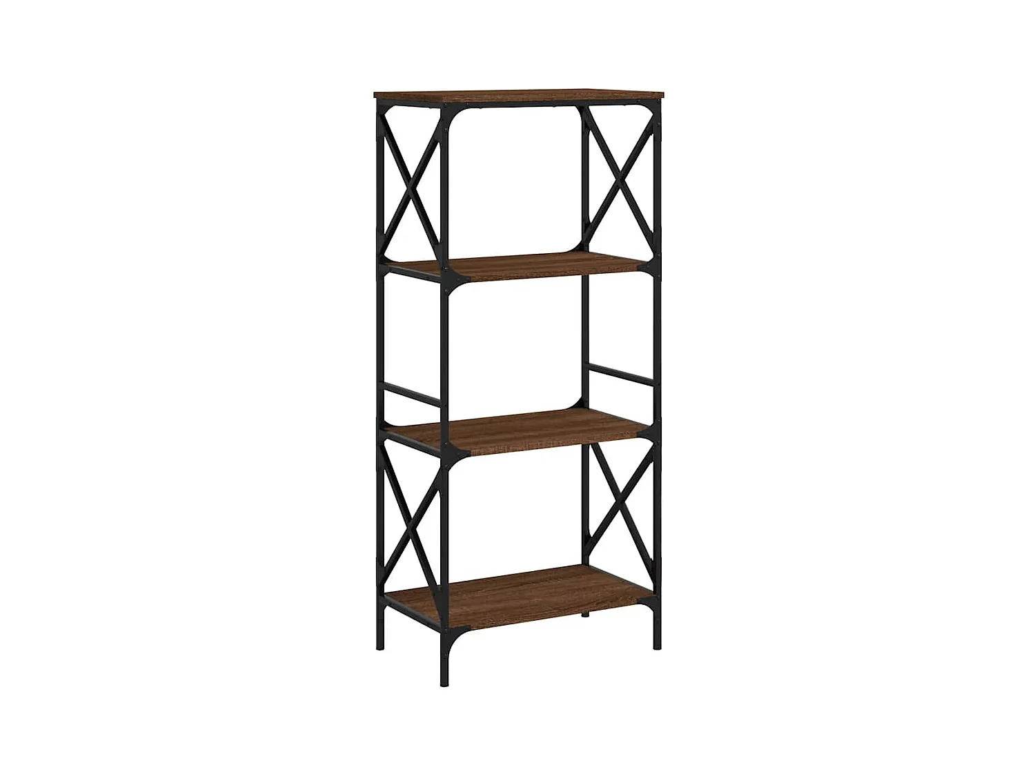 Uusikaupunki  Bibliothèque 4 niveaux chêne brun 59x35x132cm bois d'ingénierie