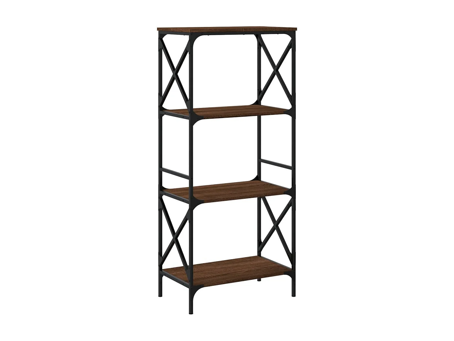 Uusikaupunki  Bibliothèque 4 niveaux chêne brun 59x35x132cm bois d'ingénierie