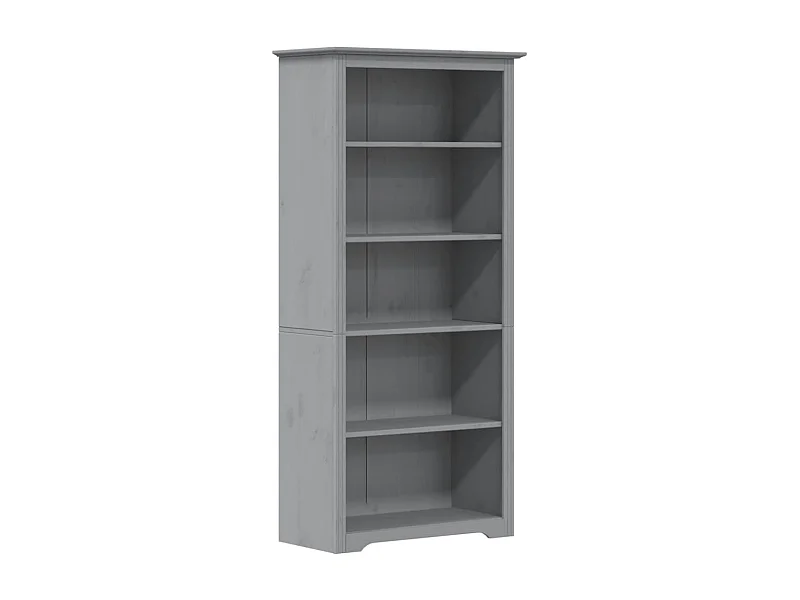 Hydesville  Bibliothèque BODO gris 82x40x173 cm bois pin massif 5 niveaux