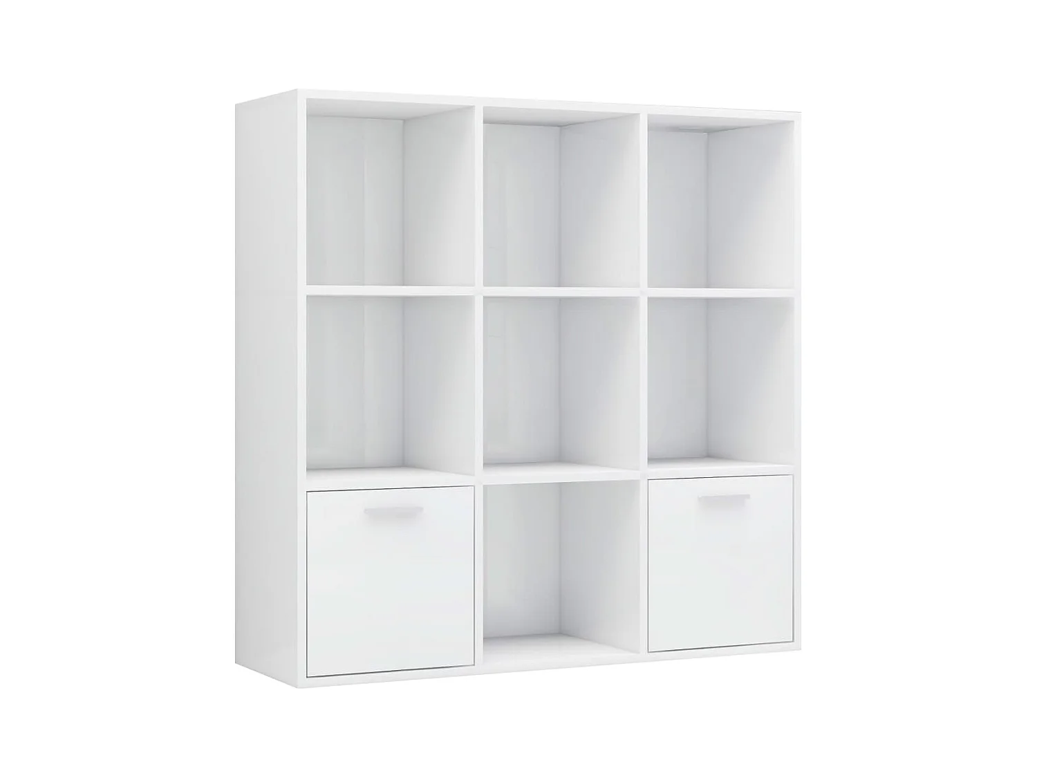 Clonakenny  Bibliothèque Blanc brillant 98x30x98 cm Bois d’ingénierie